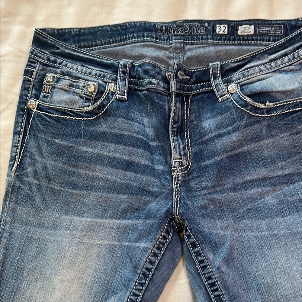Miss Me Women's Distressed Blue Boot Cut Jeans